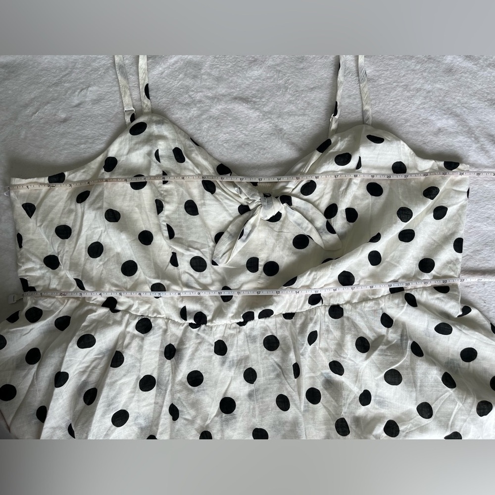 NWT Torrid size 4 white & black polka dot Peplum Cotton Tie-Front Midi Cami - Picture 3 of 9